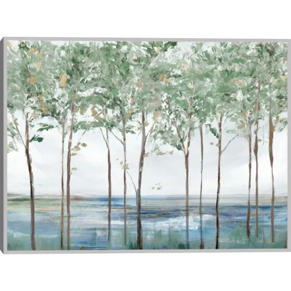 Framed Art-Kirkland's Home Sparse Forest Peak Framed Wall Art Blue/Brown/White