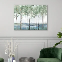 Framed Art-Kirkland's Home Sparse Forest Peak Framed Wall Art Blue/Brown/White