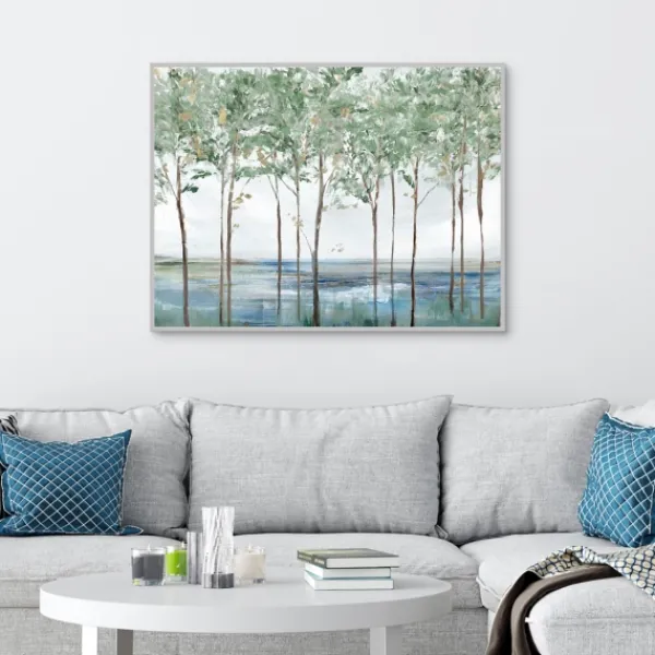 Framed Art-Kirkland's Home Sparse Forest Peak Framed Wall Art Blue/Brown/White
