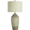 Table Lamps-Kirkland's Home Speckled Cream Two-Tone Ridge Table Lamp Tan