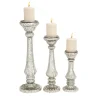Candle Holders-Kirkland's Home Speckled Mercury Glass Pillar Holders, Set Of 3 Silver