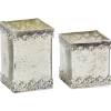 Candle Holders-Kirkland's Home Speckled 2-Pc. Candle Holder Set Silver
