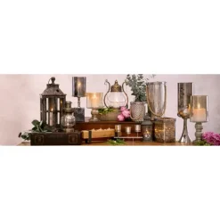 Candle Holders-Kirkland's Home Speckled 2-Pc. Candle Holder Set Silver