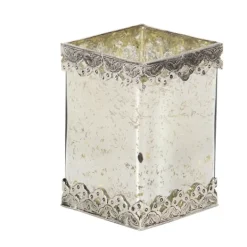 Candle Holders-Kirkland's Home Speckled 2-Pc. Candle Holder Set Silver