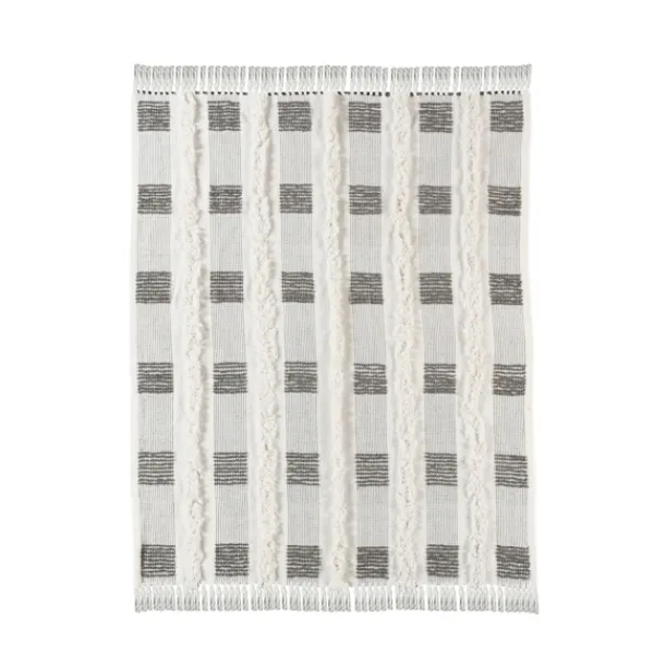 Blankets & Throws-Kirkland's Home Spencer Gray And White Plaid Throw Gray/White