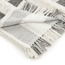 Blankets & Throws-Kirkland's Home Spencer Gray And White Plaid Throw Gray/White
