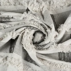 Blankets & Throws-Kirkland's Home Spencer Gray And White Plaid Throw Gray/White