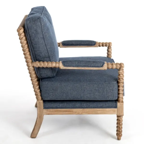 Accent Chairs-Kirkland's Home Spencer Spindle Armchair Blue