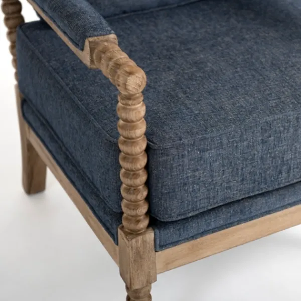 Accent Chairs-Kirkland's Home Spencer Spindle Armchair Blue