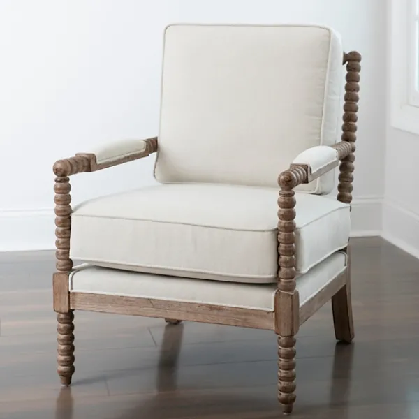 Accent Chairs-Kirkland's Home Spencer Spindle Armchair Ivory