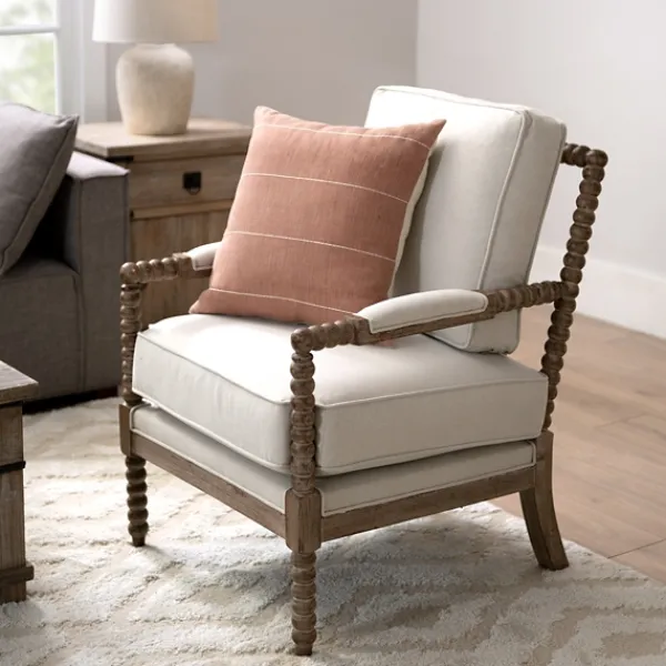 Accent Chairs-Kirkland's Home Spencer Spindle Armchair Ivory