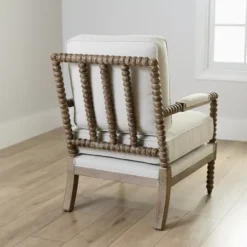 Accent Chairs-Kirkland's Home Spencer Spindle Armchair Ivory
