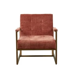 Accent Chairs-Kirkland's Home Spice Button Tufted Angular Vintage Accent Chair Pink