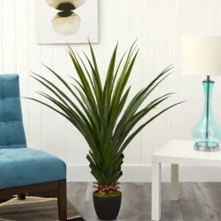 Arrangements & Greenery-Kirkland's Home Spiked Agave Plant In Nursery Planter Green/Black