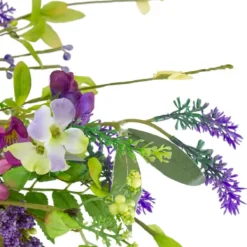 Wreaths-Kirkland's Home Spiral Lavender And Wildflower Blend Wreath Green/Pink/Purple