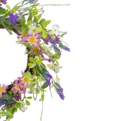 Wreaths-Kirkland's Home Spiral Lavender And Wildflower Blend Wreath Green/Pink/Purple