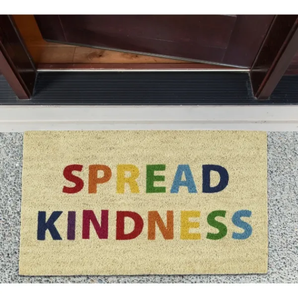 Doormats-Kirkland's Home Spread Kindness Rainbow Coir Doormat Ivory/Multi