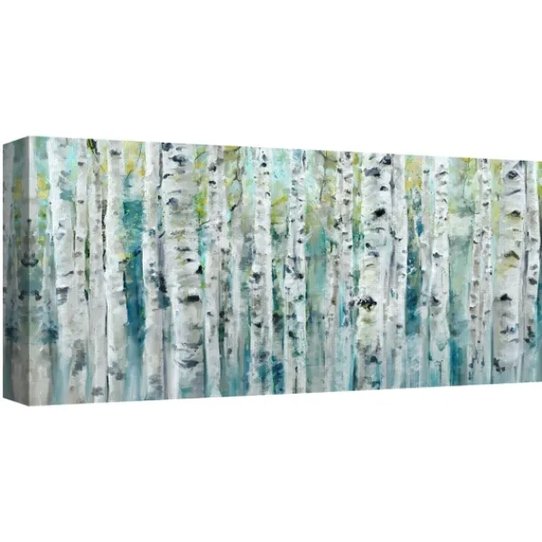 Canvas Art-Kirkland's Home Spring Birches Canvas Art Print White/Black/Blue/Green