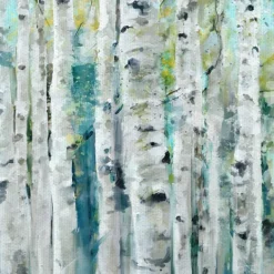 Canvas Art-Kirkland's Home Spring Birches Canvas Art Print White/Black/Blue/Green