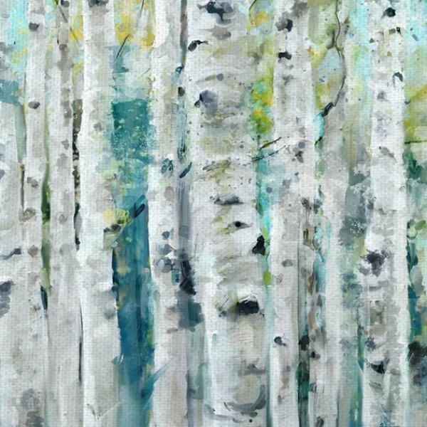 Canvas Art-Kirkland's Home Spring Birches Canvas Art Print White/Black/Blue/Green