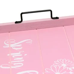Decorative Trays-Kirkland's Home Spring Has Sprung Wood Tray Pink