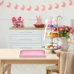 Decorative Trays-Kirkland's Home Spring Has Sprung Wood Tray Pink