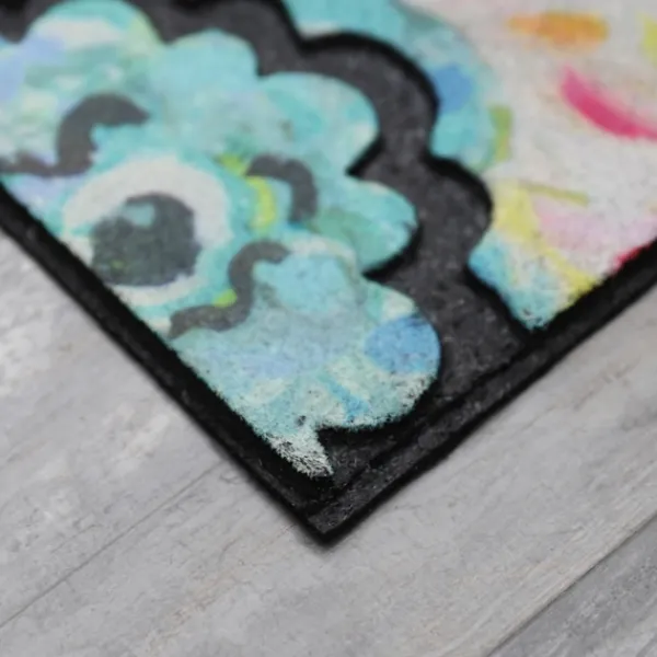 Doormats-Kirkland's Home Spring Sunset Floral Doormat Blue/Pink/Red