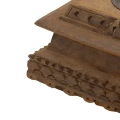 Candle Holders-Kirkland's Home Square Carved Wood Pillar Candle Holder Brown