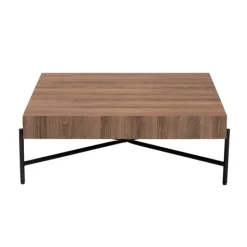 Coffee Tables-Kirkland's Home Square Light Wood X Base Coffee Table Brown