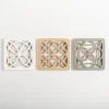 Wall Plaques-Kirkland's Home Square Scrollwork Wall Plaques, Set Of 3 White/Gray/Yellow