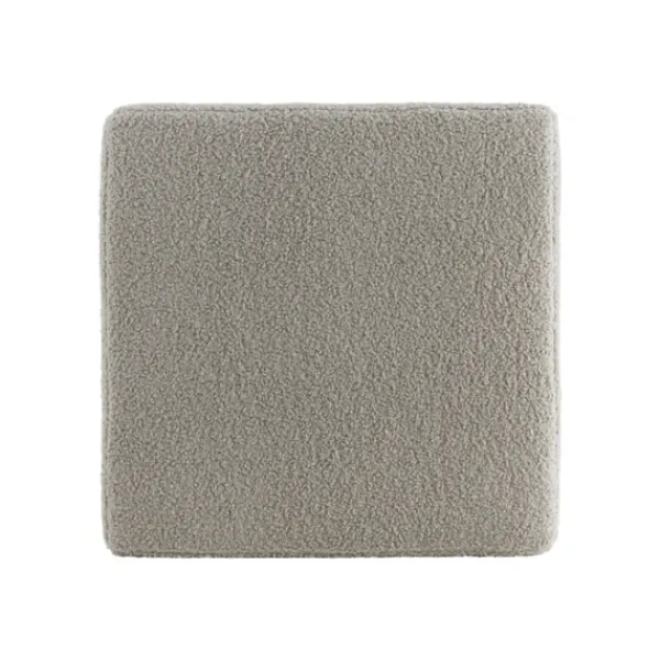 Benches & Ottomans-Kirkland's Home Square Sherpa Upholstered Storage Ottoman Gray