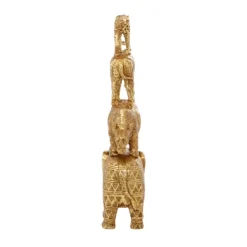 Statues & Figurines-Kirkland's Home Stacked Animals Statue Gold