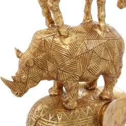 Statues & Figurines-Kirkland's Home Stacked Animals Statue Gold