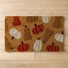 Doormats-Kirkland's Home Stamped Pumpkins Coir Doormat Tan/Brown/Red