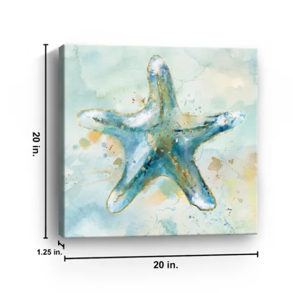 Canvas Art-Kirkland's Home Starfish Giclee Canvas Art Print Blue