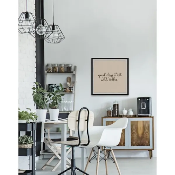 Wall Quotes & Signs-Kirkland's Home Start With Coffee Framed Wall Plaque Tan/Brown