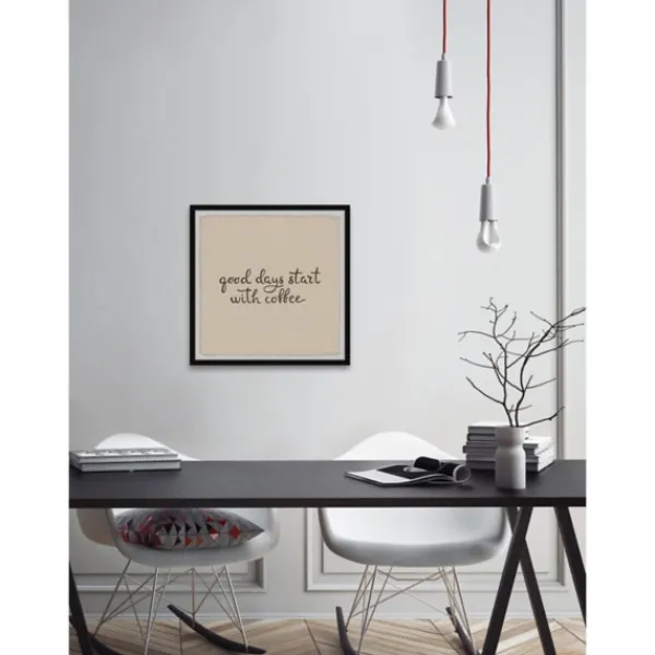 Wall Quotes & Signs-Kirkland's Home Start With Coffee Framed Wall Plaque Tan/Brown