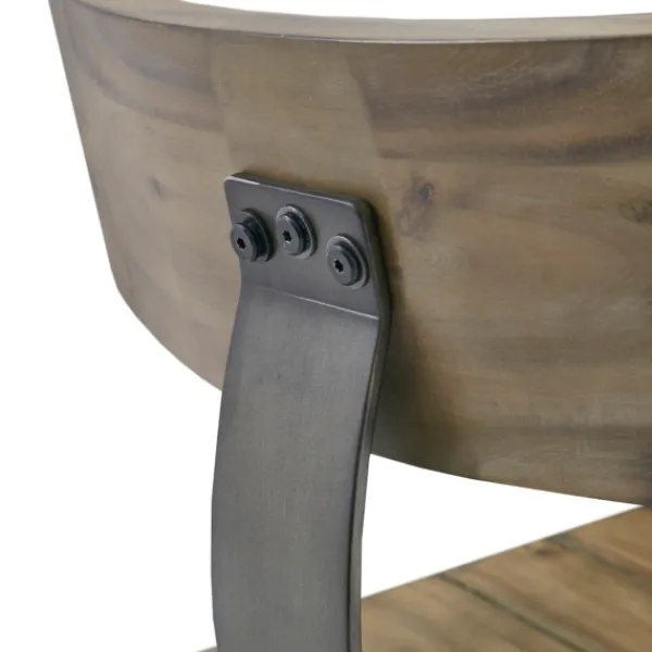 Bar Stools & Counter Height Stools-Kirkland's Home Steel Gray Rounded Back Industrial Counter Stool Brown/Gray