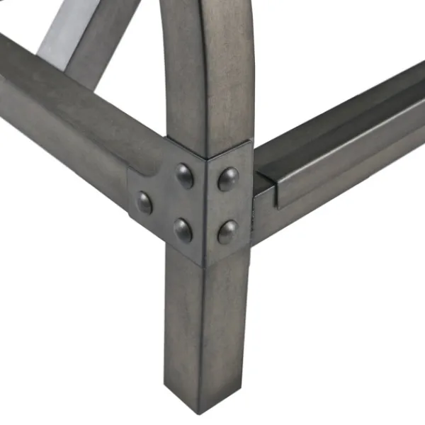 Bar Stools & Counter Height Stools-Kirkland's Home Steel Gray Rounded Back Industrial Counter Stool Brown/Gray