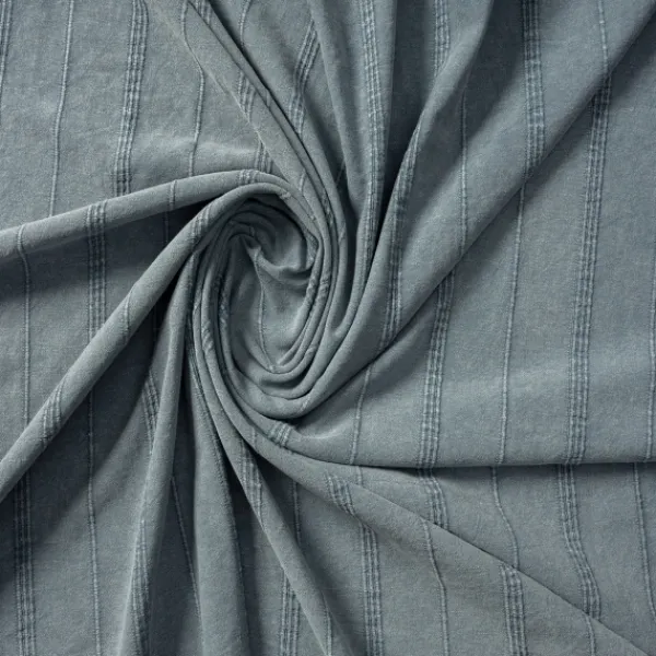 Blankets & Throws-Kirkland's Home Steel Woven Stripes Cotton Throw Gray