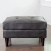 Benches & Ottomans-Kirkland's Home Steele Wyatt Faux Leather Ottoman Gray
