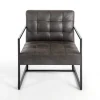 Accent Chairs-Kirkland's Home Steele Wyatt Faux Leather Accent Chair Gray