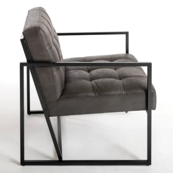 Accent Chairs-Kirkland's Home Steele Wyatt Faux Leather Accent Chair Gray