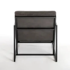 Accent Chairs-Kirkland's Home Steele Wyatt Faux Leather Accent Chair Gray