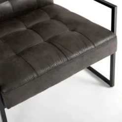 Accent Chairs-Kirkland's Home Steele Wyatt Faux Leather Accent Chair Gray