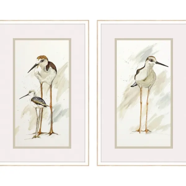 Framed Art-Kirkland's Home Stilt Birds Framed Art Prints, Set Of 2 White/Tan