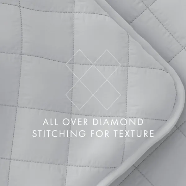 Quilts-Kirkland's Home Stitched Diamond 3-Pc. King Quilt Set Gray