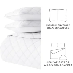 Quilts-Kirkland's Home Stitched Diamond 3-Pc. King Quilt Set White