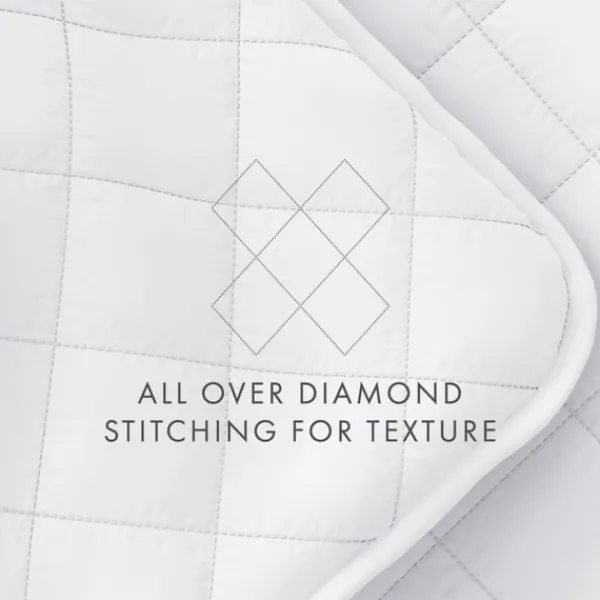 Quilts-Kirkland's Home Stitched Diamond 3-Pc. King Quilt Set White