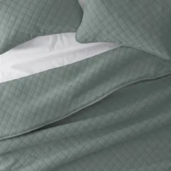 Quilts-Kirkland's Home Stitched Diamond 3-Pc. King Quilt Set Green
